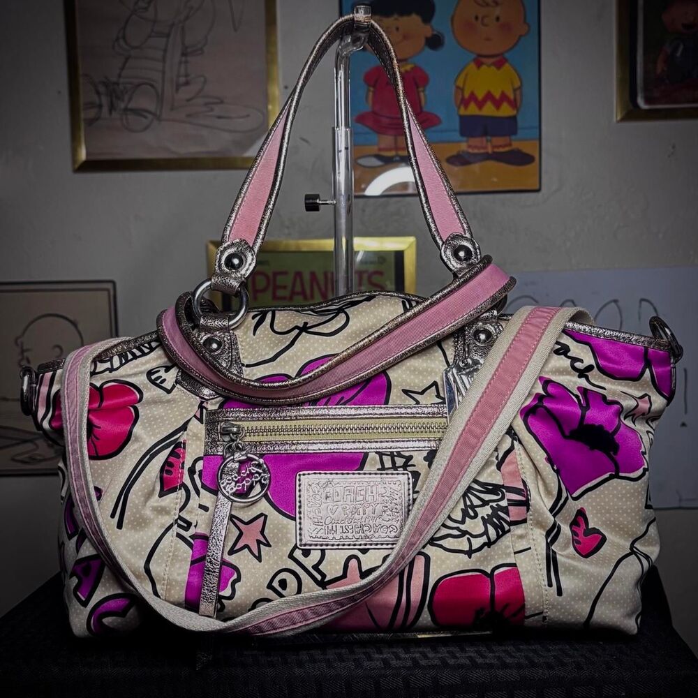 Coach Poppy Graffiti Floral Groovy Satchel (Style No. 16308)